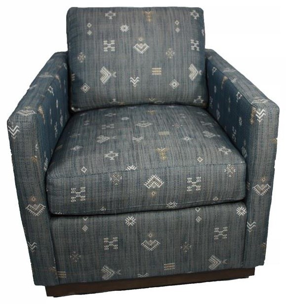 Bassett Myles 1215 05 Upholstered Swivel Accent Chair with Wooden